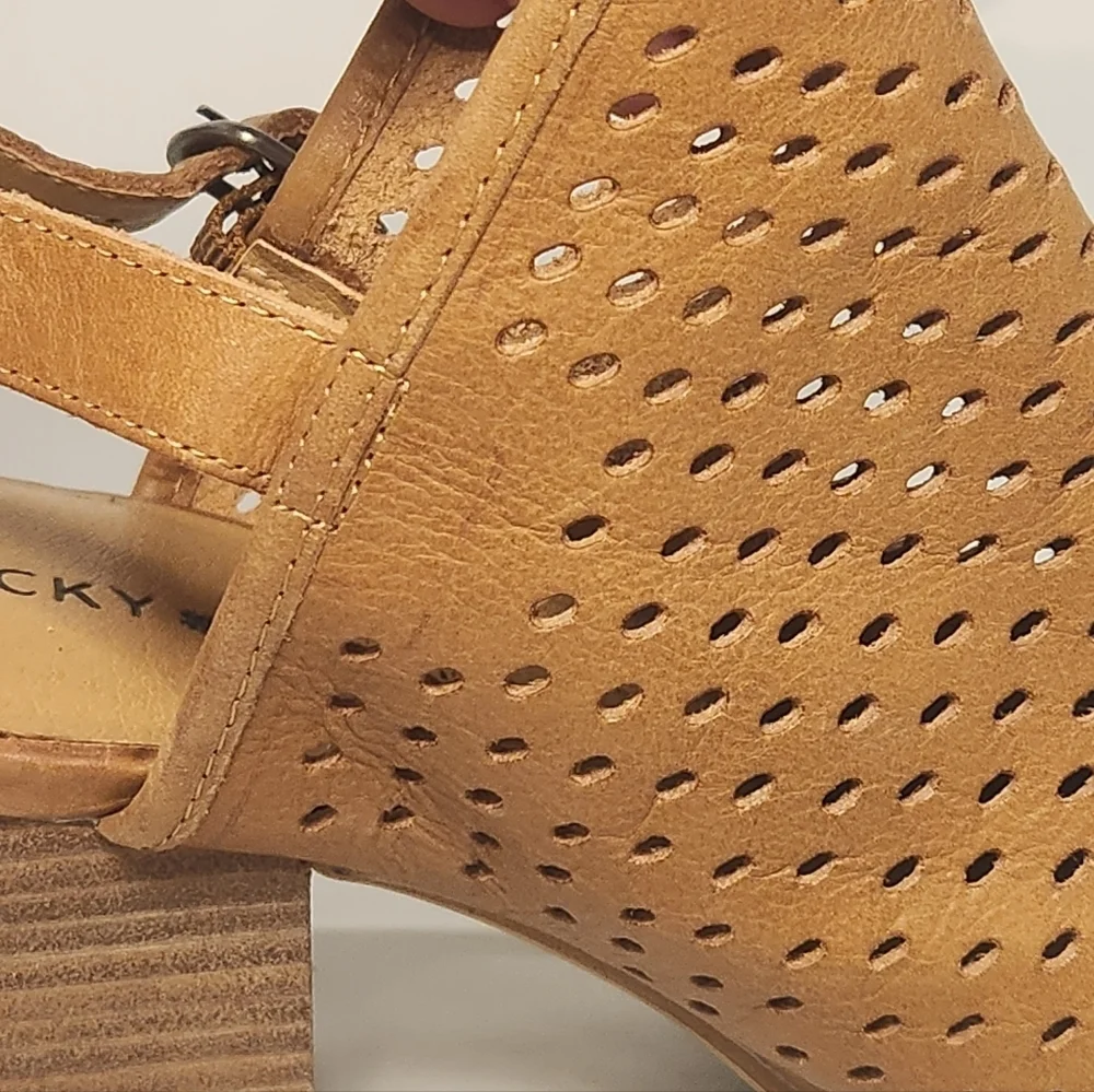 Lucky Brand Women’s 10 Hatoraa Slingback Peep Toe Sandal Heel - Picture 14 of 16